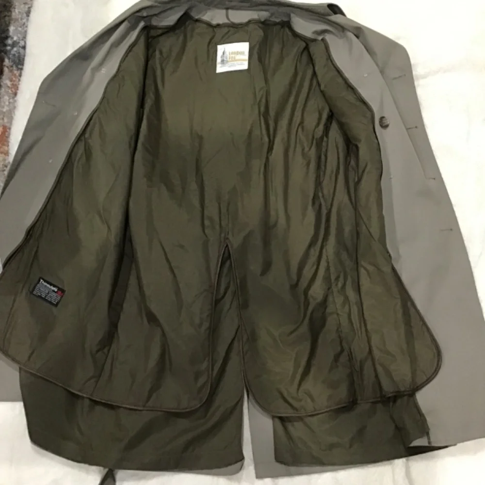 New Without Tags London Fog Men Size 42 Short Westwood Gray Trench Coat Classic - Picture 12 of 12